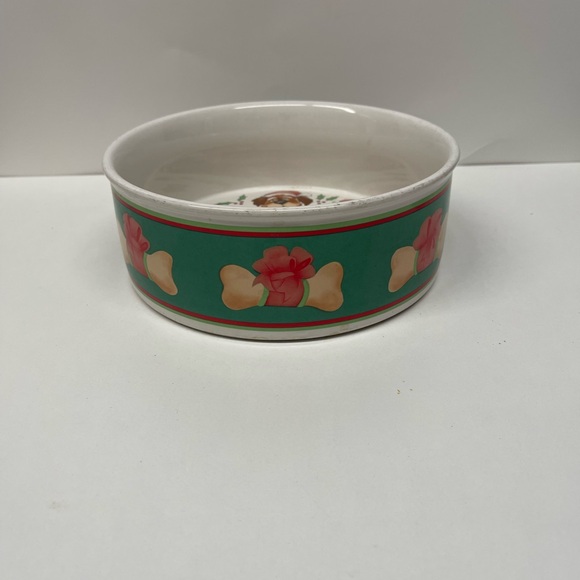 Christmas Holiday Dog Dish 7" Celebrations by Silvestri Bowl Audrey Heffner - Picture 4 of 6